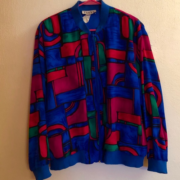 SOLD Vintage 1980s Bright Jacket Color Block - Picture 2 of 5